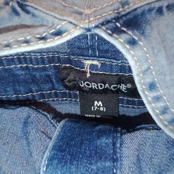 Youth Size 7/8 | Jordache Stonewashed Denim Overall Dress | Button-Front - Picture 4 of 5